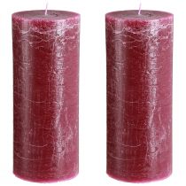 Itens Conjunto de 2 velas cilíndricas em formato de bagas, 85 x 200 mm, cor sólida, para decoração e criação de ambiente.