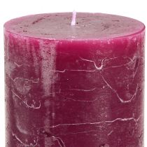 Itens Conjunto de 12 velas cilíndricas em tons de frutos silvestres, tingidas por completo, 70x120mm - Decoração versátil para a casa.