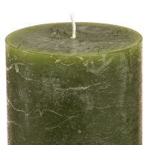 Itens Conjunto de velas de pilar, 3 tons de verde, tingidas por completo, velas decorativas para decoração de mesa e bem-estar, 70x80mm, 12 peças