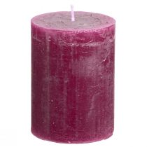 Itens Velas Pilar Velas Berry cor sólida roxas 60×80mm 4 un