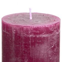 Itens Velas de pilar de cor sólida, cor de baga roxa, 60x80mm, 4 unidades - decorativas, longa duração, feitas à mão