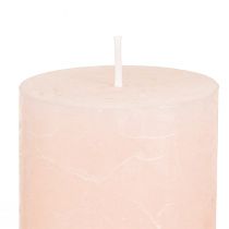 Itens Velas de pilar, cor rosa claro sólida, 50x100mm, conjunto de 4, velas de Páscoa, decoração de mesa