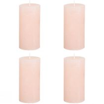 Itens Velas de pilar, cor rosa claro sólida, 50x100mm, conjunto de 4, velas de Páscoa, decoração de mesa