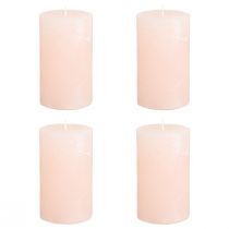 Itens Velas de pilar, cor sólida rosa claro, 60×100mm, conjunto de 4, velas decorativas para Páscoa e casamentos.