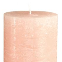 Itens Velas de pilar rosa claro, totalmente rosa, 85×200mm, longa duração, conjunto de 2, decoração de mesa de alta qualidade para celebrações.