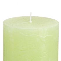 Itens Conjunto de 4 velas de pilar tingidas de verde limão, 70×80mm - Decoração e iluminação aconchegantes