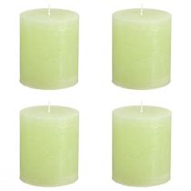 Itens Conjunto de 4 velas de pilar tingidas de verde limão, 70×80mm - Decoração e iluminação aconchegantes