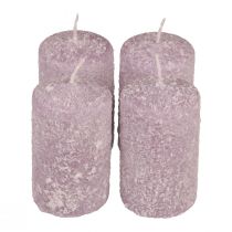 Itens Velas pilares velas de Natal de inverno roxas 60×100mm 4 unidades