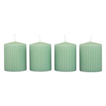 Velas pilar velas ranhuradas verde esmeralda 70/90mm 4 unidades