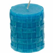 Velas de coluna Vela rústica 80/65 turquesa vela decoração 2 unidades