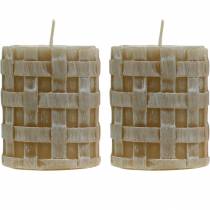 Itens Velas pilares castanhos rústicos 80/65 velas decoração rústica de velas 2 unidades