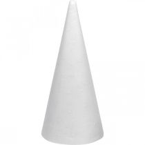 Itens Cone de isopor branco 26cm x12cm 5uds