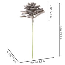 Itens Conjunto de 6 flores artificiais de cera suculentas para decoração, 10 cm.