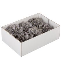 Itens Conjunto de 6 flores artificiais de cera suculentas para decoração, 10 cm.