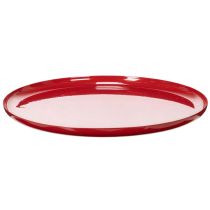 Itens Bandeja decorativa vermelha com design minimalista de 27 cm.