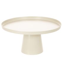 Itens Prato decorativo redondo bege com base de 40 cm de altura.