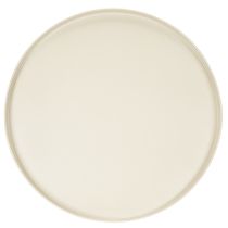 Itens Prato decorativo redondo bege com base de 40 cm de altura.