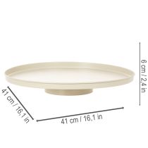 Itens Prato decorativo de metal em formato de flor, redondo, 41 cm, para mesa.