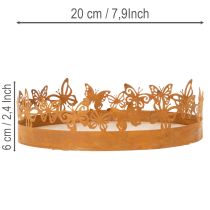 Itens Bandeja com borboletas, primavera, decoração de mesa, decoração em metal, acabamento enferrujado, Ø20cm A6,5cm