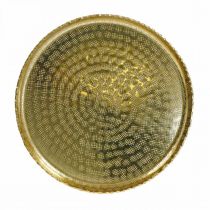 Bandeja decorativa, placa de metal oriental, enfeite de mesa Ø25cm
