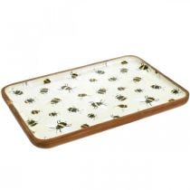 Bandeja Deco bandeja de decoração de verão de abelhas quadradas de madeira 35×23,5×2cm