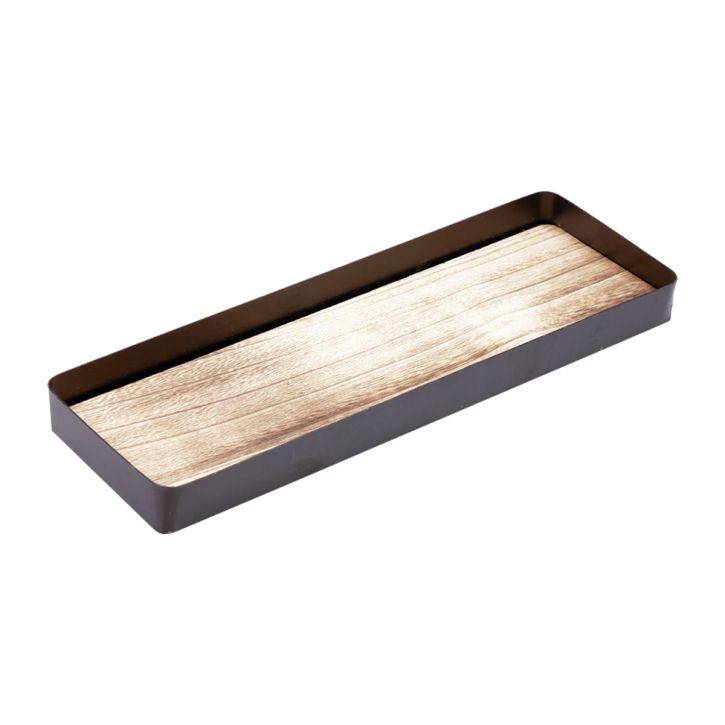 Itens Bandeja decorativa metal madeira bandeja metálica base madeira 34,5×11×3cm