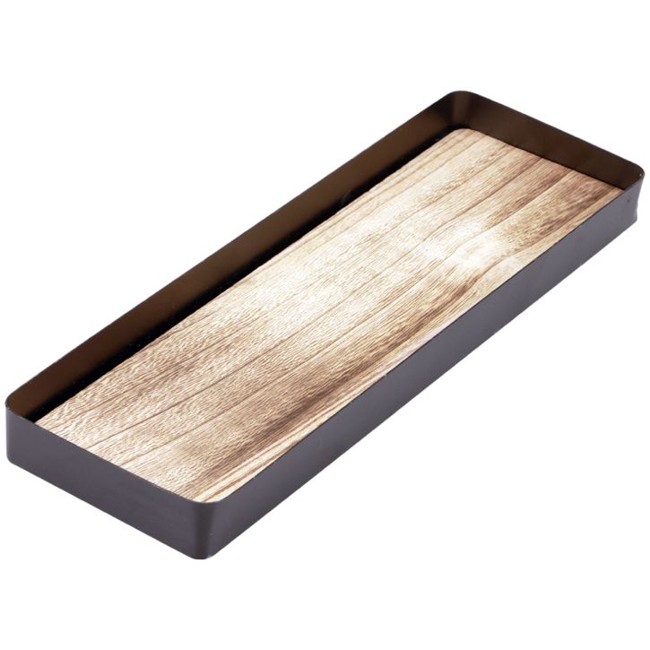 Itens Bandeja decorativa metal madeira bandeja metálica base madeira 40x13x3cm