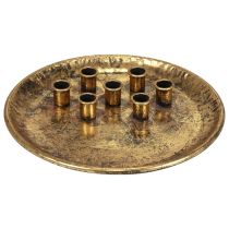 Castiçal em metal vintage dourado Ø30cm