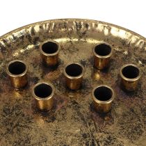 Castiçal em metal vintage dourado Ø30cm