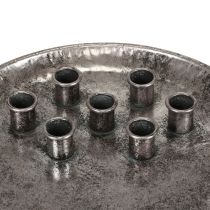 Castiçal em metal prateado vintage Ø30cm