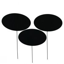 Itens Plugues decorativos pretos ovais para quadro negro madeira metal 10x6cm 12 unidades