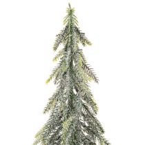Itens Pinheiro artificial com acabamento gelado e base de madeira, decoração de inverno, 60 cm