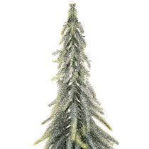 Itens Pinheiro artificial, com efeito de gelo, árvore decorativa sobre base de madeira para decoração de inverno e Natal, 75 cm