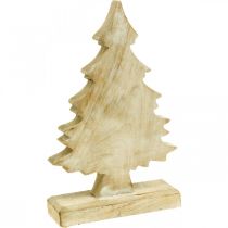 Madeira de árvore de Natal Déco, abeto de Natal lavado branco 27 × 17 × 5cm