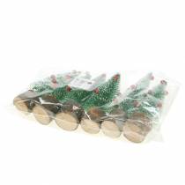 Itens Árvore de Natal verde coberta de neve Ø5cm Alt.15cm 6 unidades