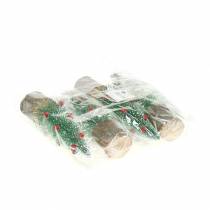 Itens Árvore de Natal verde nevado Ø6cm A20cm 4uds