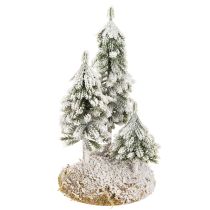 Itens Árvores de Natal cobertas de neve, paisagem artificial de inverno para decoração de vila natalina e mesa, 29 cm