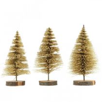 Itens Mini abetos decoração de mesa decoração de natal dourado H7cm 6uds