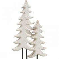 Decoração de Natal madeira de abeto branco com base H28cm
