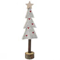 Itens Decoração de árvore de Natal em feltro estrela coração bege vermelho Alt.21cm 4 peças