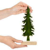 Itens Árvore de Natal decorativa em suporte de madeira, 26 cm