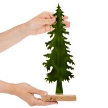 Itens Árvore de Natal decorativa com base de madeira, 36 cm