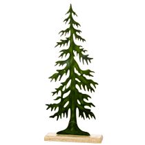 Itens Árvore de Natal decorativa, verde, sobre base de madeira, 60 cm