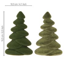 Itens Decoração de mesa para árvore de Natal flocado abeto verde 16,5 cm 4 peças