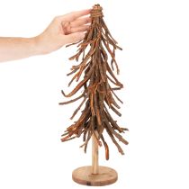 Itens Árvore de Natal feita de ramos de salgueiro sobre uma base de madeira, 48 cm
