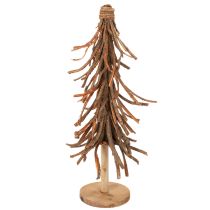 Itens Árvore de Natal feita de ramos de salgueiro sobre uma base de madeira, 48 cm