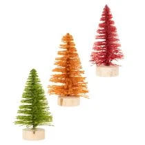 Itens Árvore de Natal artificial em miniatura para decoração de mesa, 12 cm, 6 peças