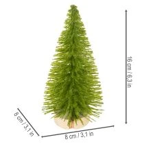 Itens Árvore de Natal artificial com base de madeira, pequena, 16 cm, 6 peças