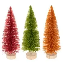Itens Árvore de Natal artificial, árvore decorativa para decoração de mesa, 31 cm, 3 peças