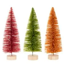 Itens Árvore de Natal artificial, árvore decorativa para decoração de mesa, 31 cm, 3 peças